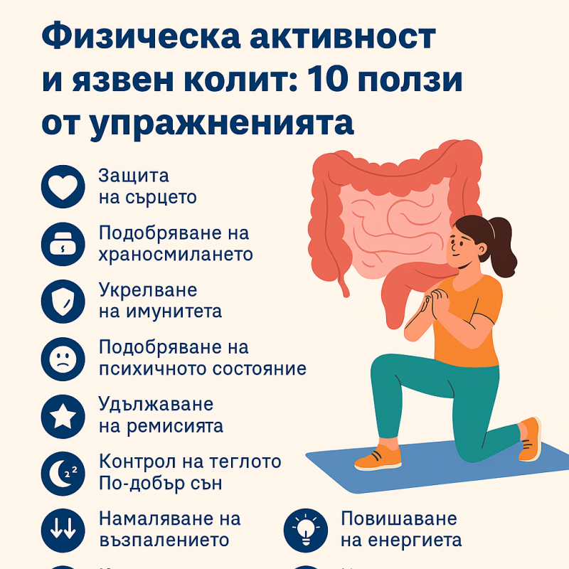 Физическа активност и язвен колит: 10 ползи от упражненията за по-добро здраве